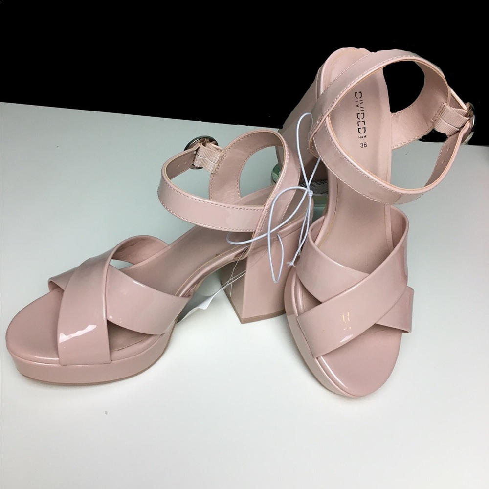 Blush Open Toe Chunky Heels